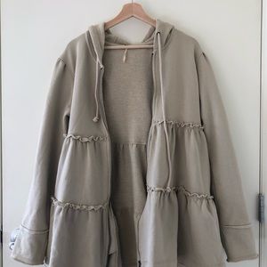 Free People Tiered Trapeze Zip-Up